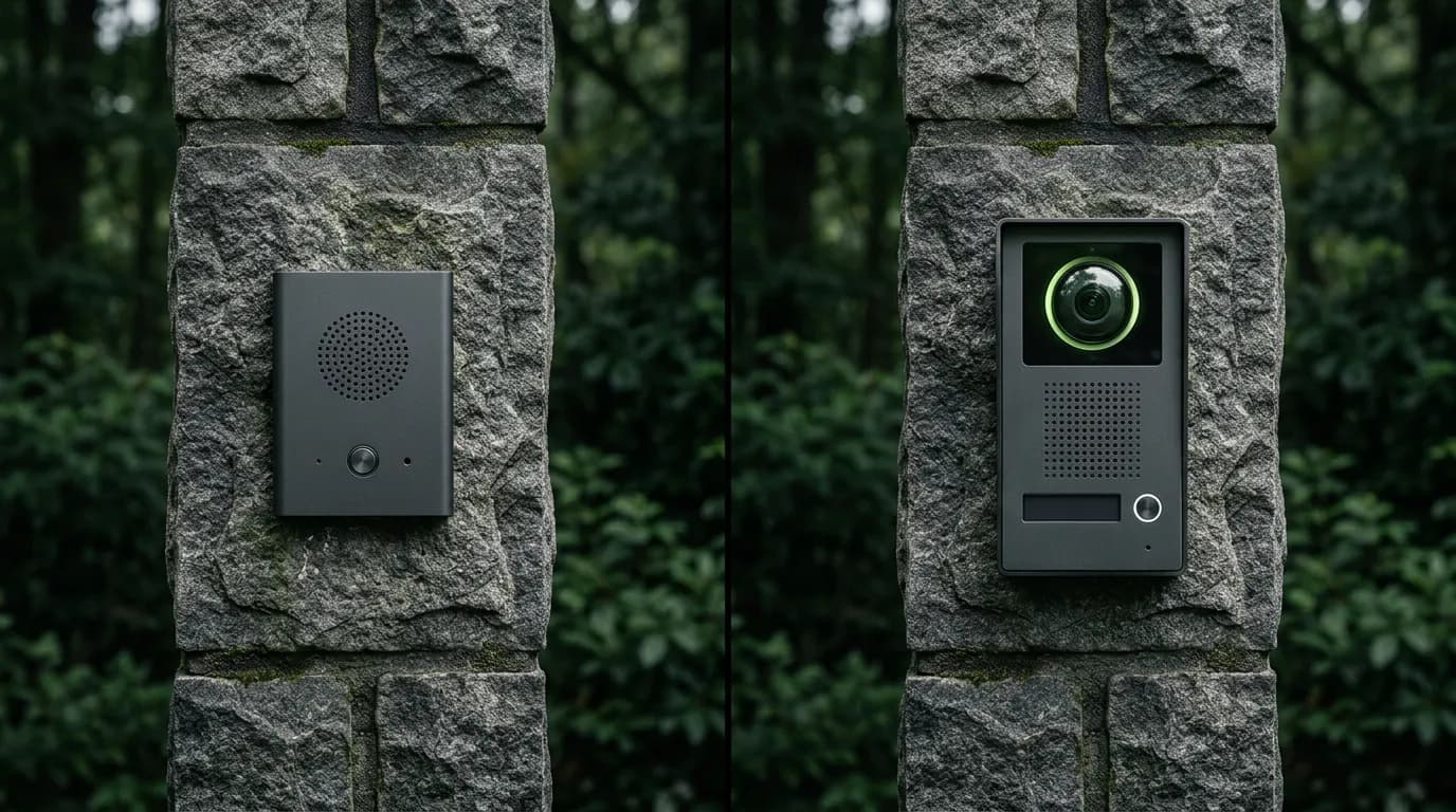 Platine de rue interphone et écran visiophone connecté