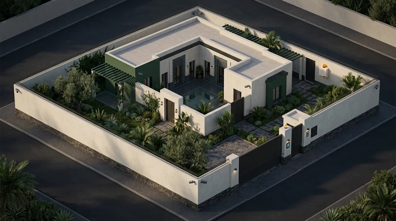 Villa marocaine équipée d'un système de sécurité complet à Agadir